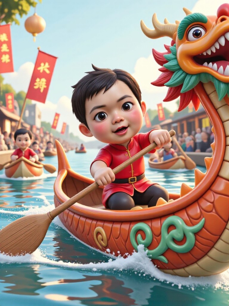 Sun Loong Boat - Male - Cartoon image