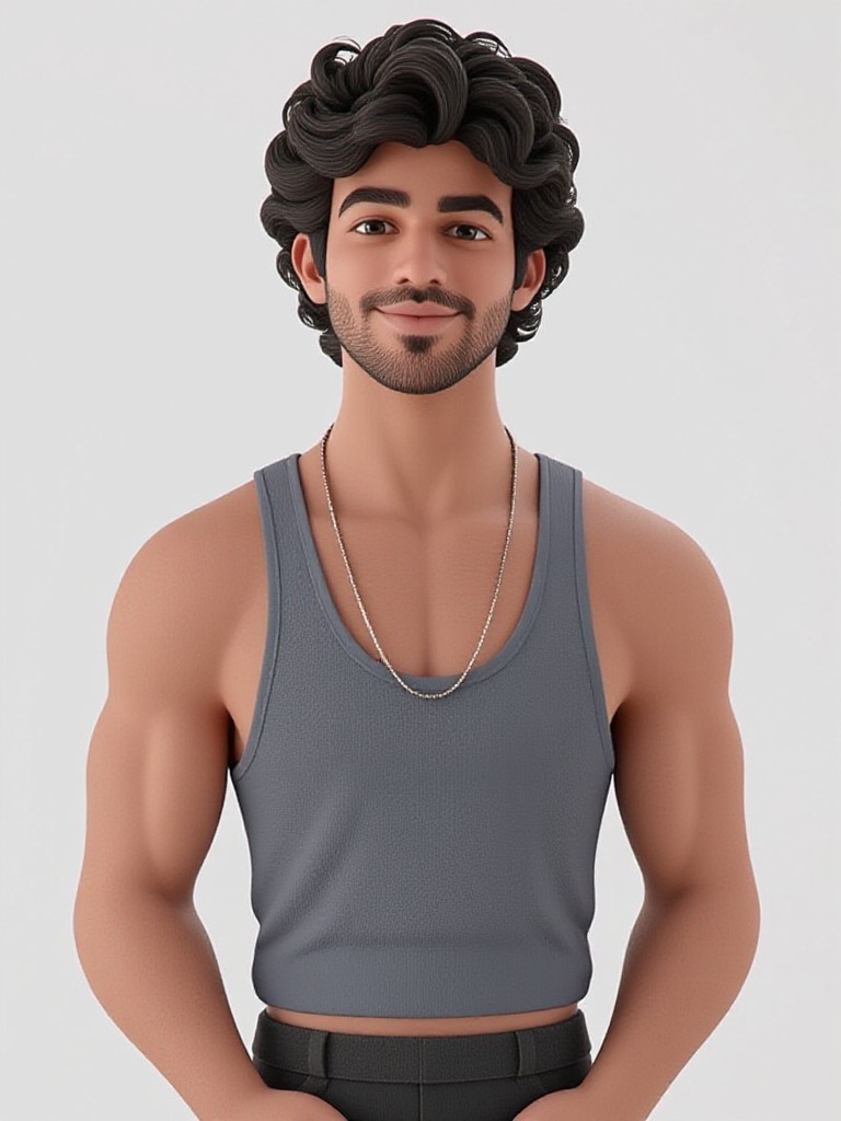 3D cartoon fitness photo image