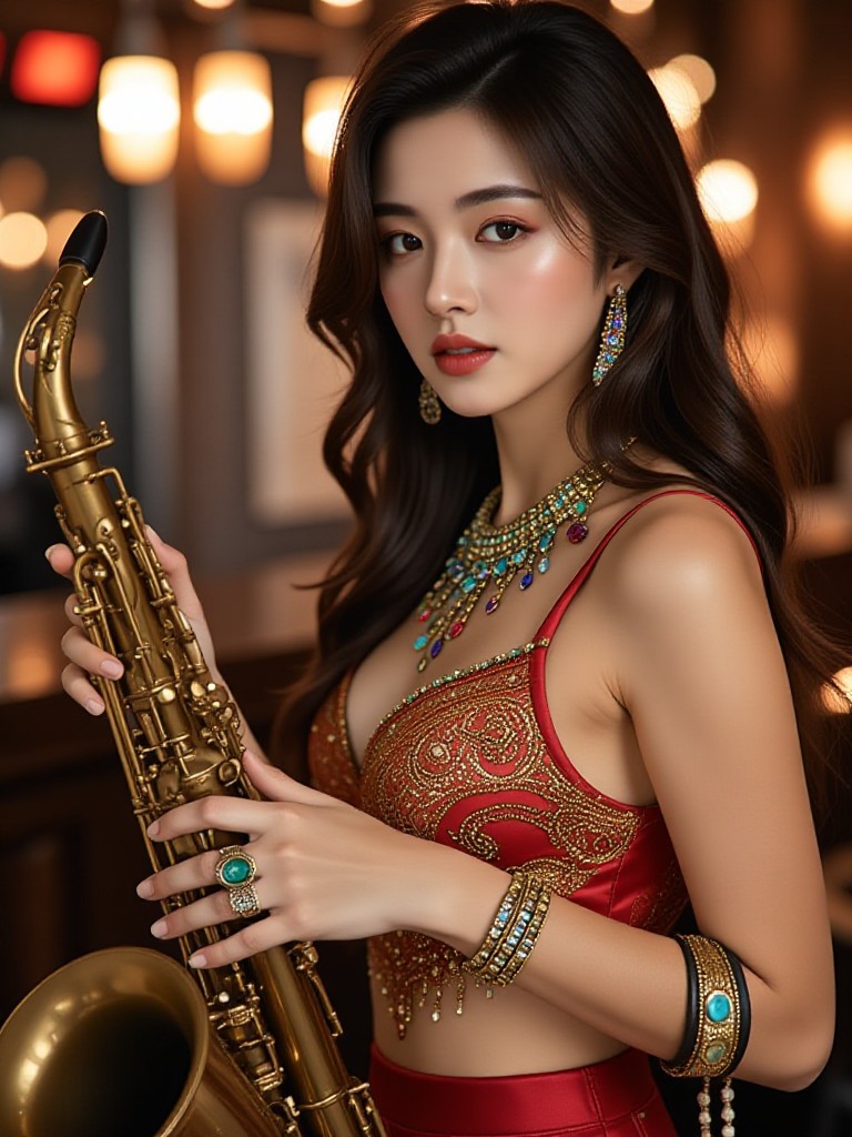 Elegant saxophonist image