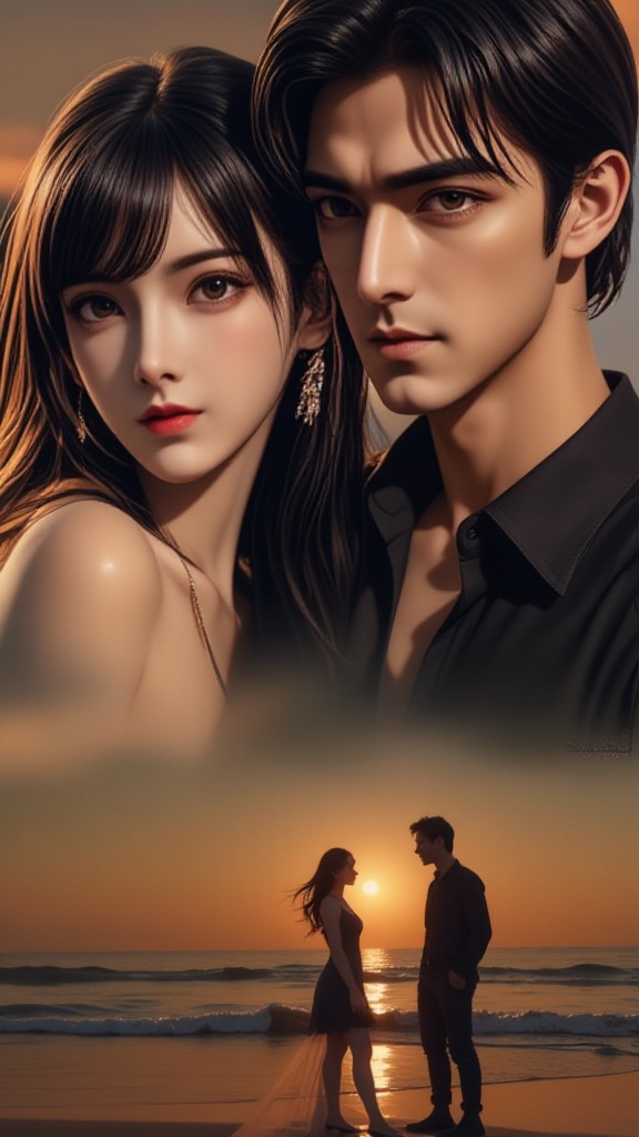 AI Animation version 🌅  Romantic moments, lock in the beauty of the sunset!   🌊💑 image