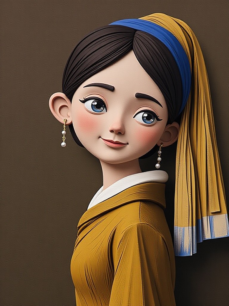 The girl wearing pearl earrings image