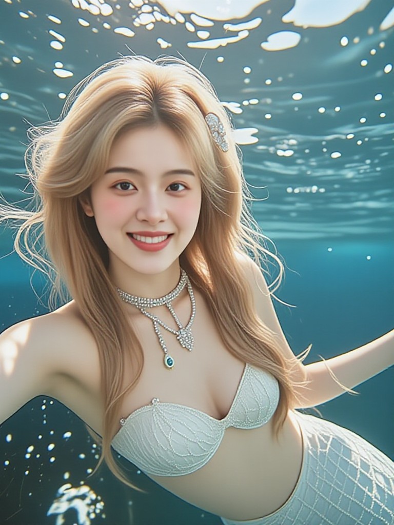 Blonde Mermaid selfie image