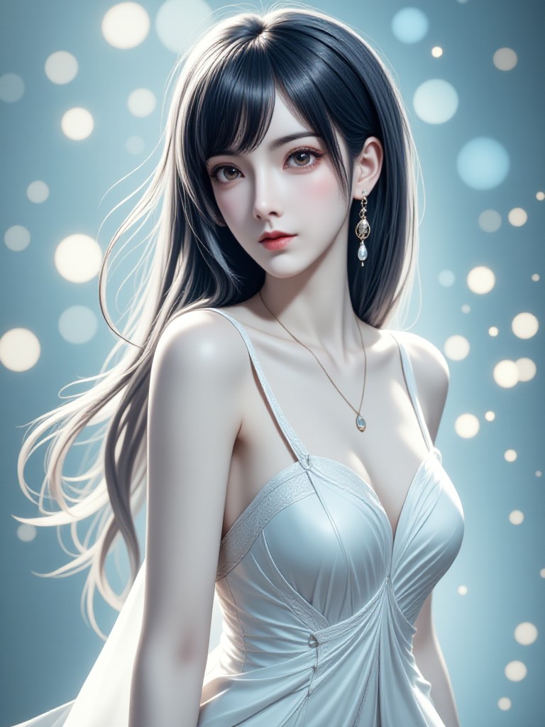 AI Animated Waltz Version of "Illusionary Light Flow Silk and White Silk Female Lead" - Temperament Elf Style image
