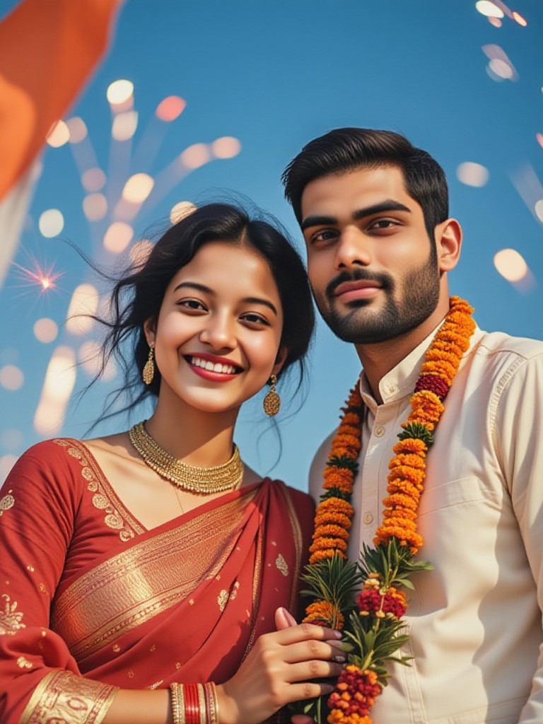 Indian Flag Double Photo image