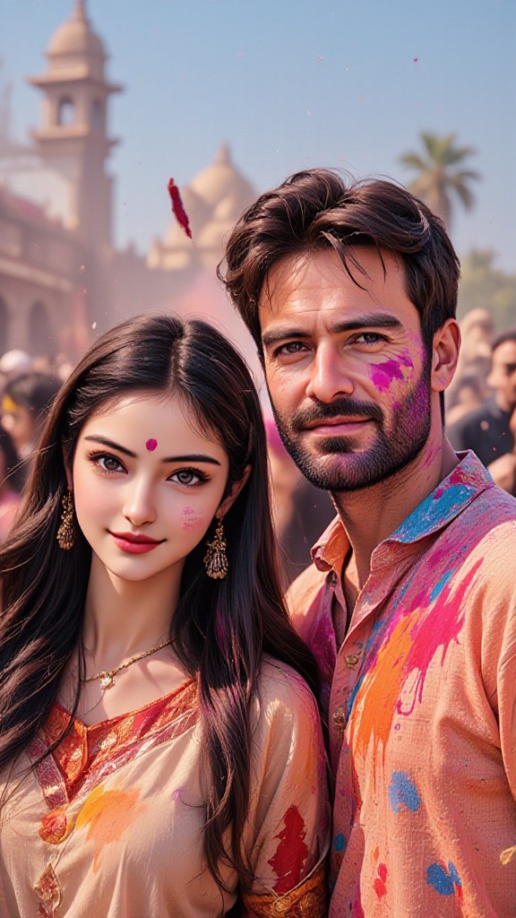 Holi Couple Photo (video) image