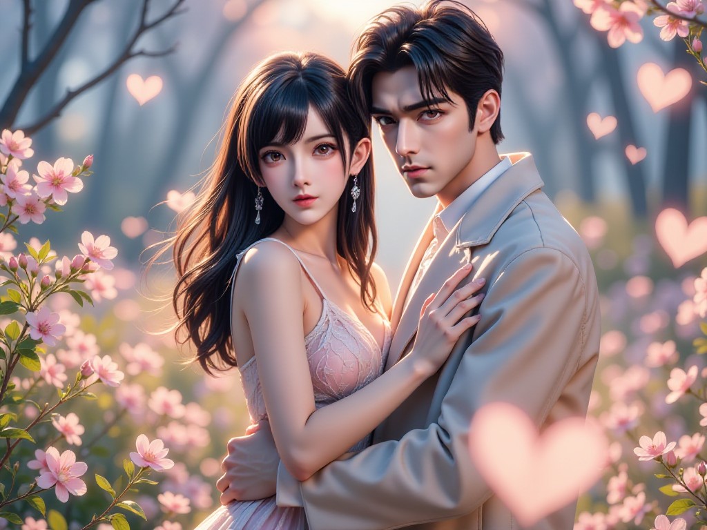 AI Animated music version of 'Flower Lovers' Romantic Dream  × Glow Bokeh  X Love Visual Creation image