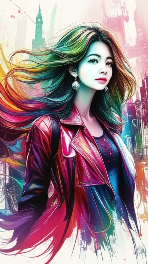 [Video] Charming Lady Walking Through Color image