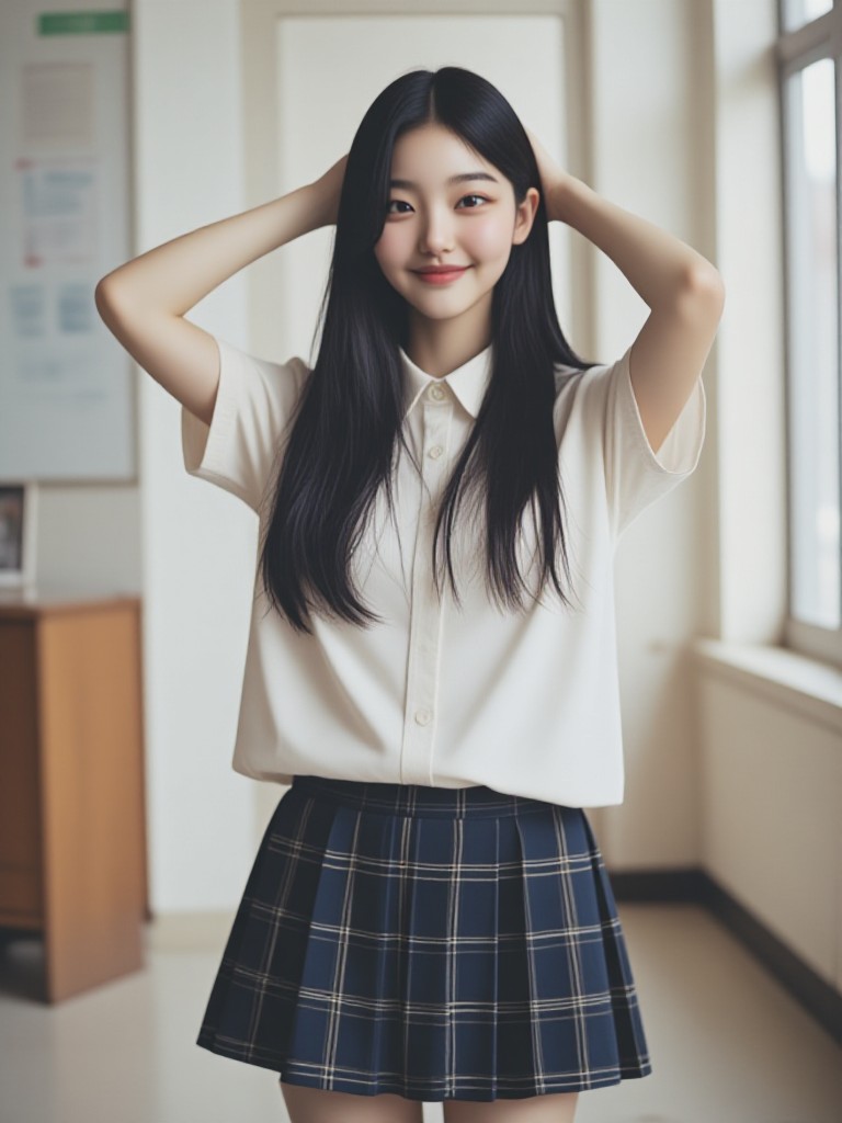 Girl in School Uniform image
