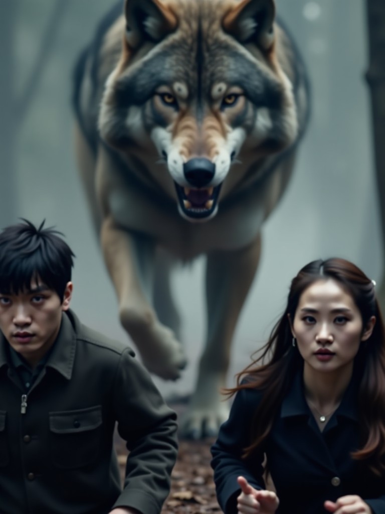 Big runaway wolf! image