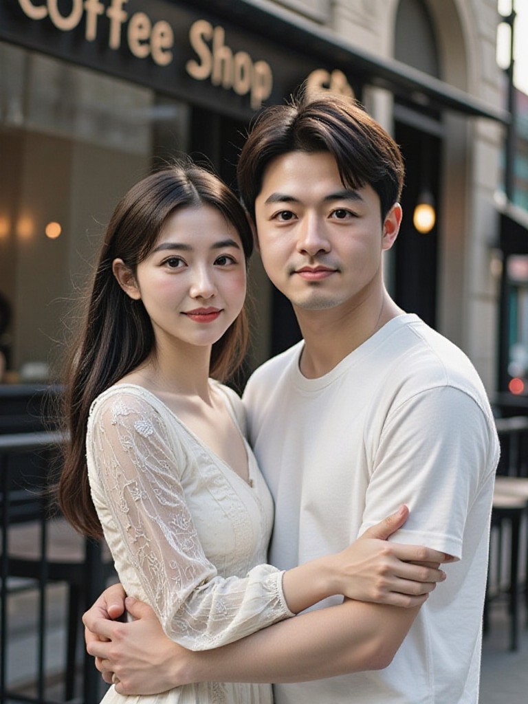 Embrace and kiss each other image