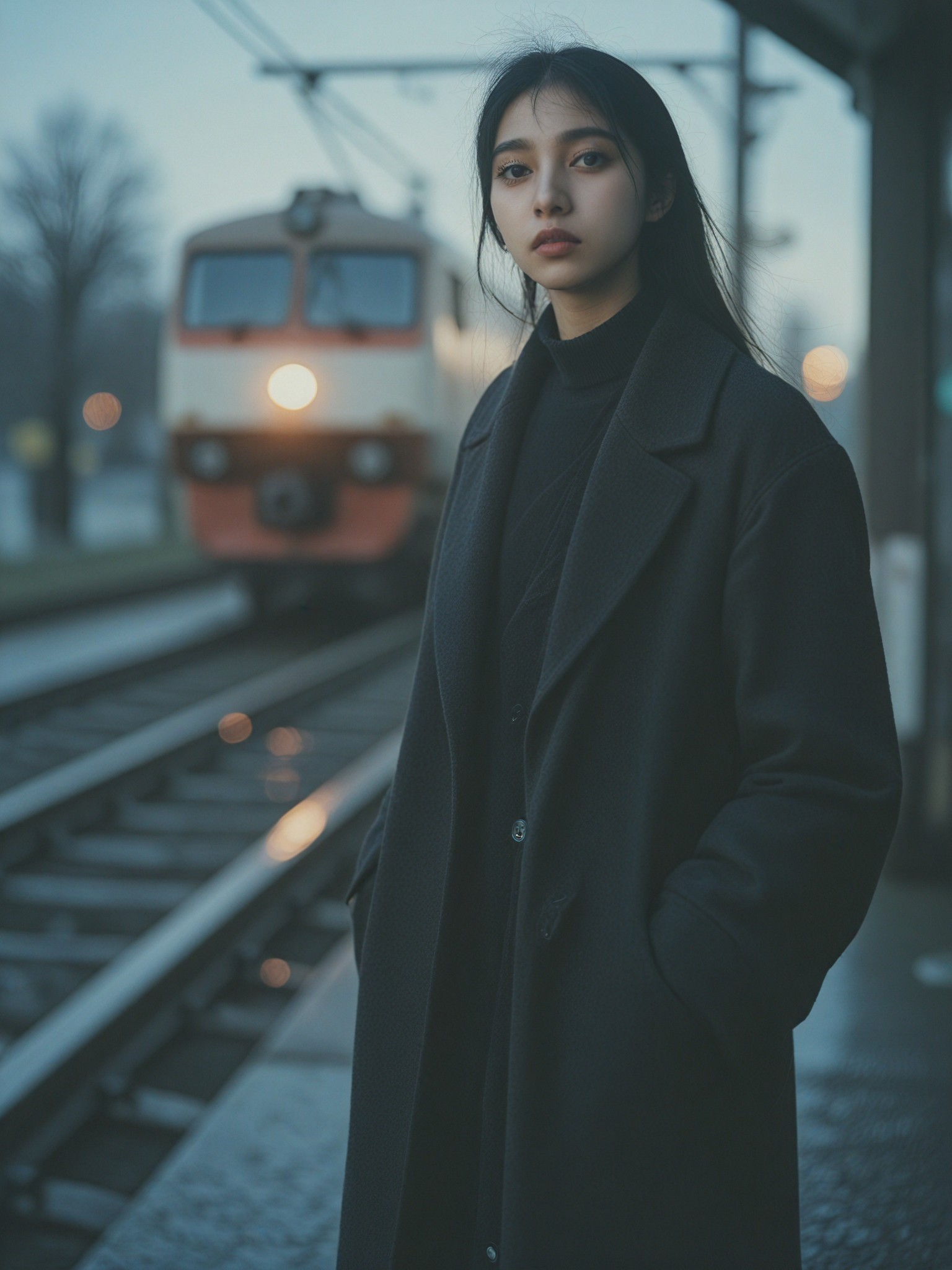 Dimly Lit Train Platform image
