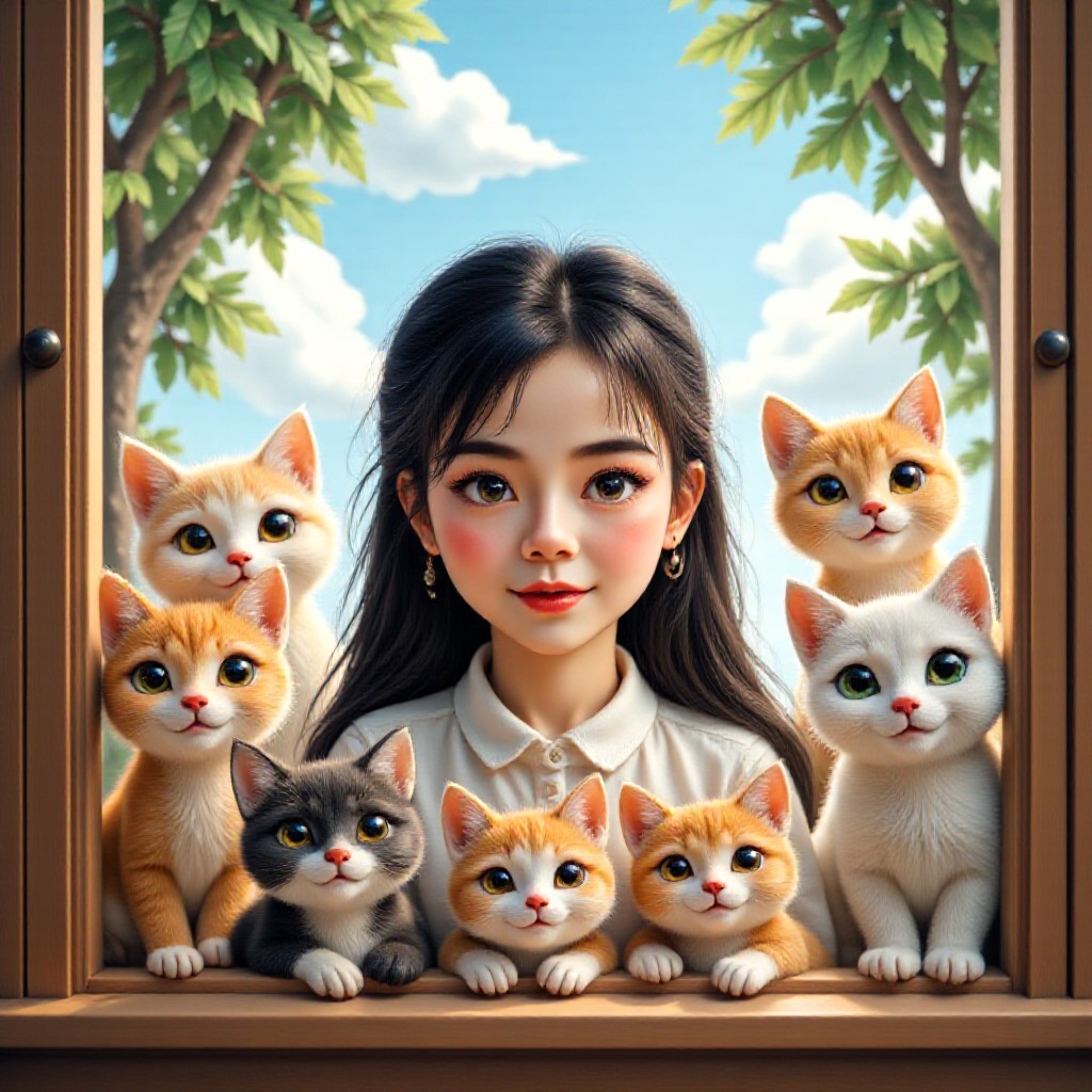 Surprise outside the window image