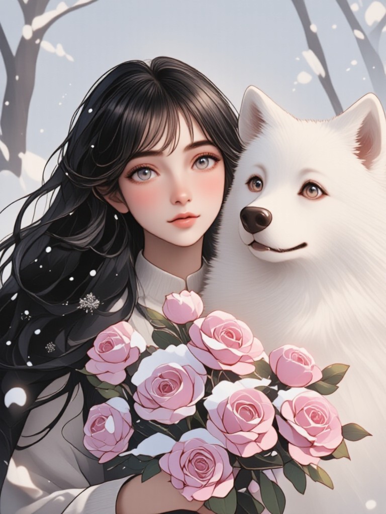 White Snow and Samoyed image