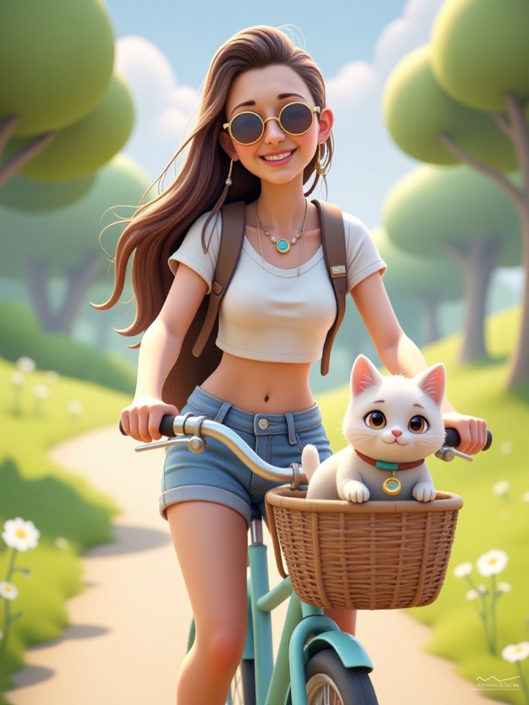 The girl with bike image