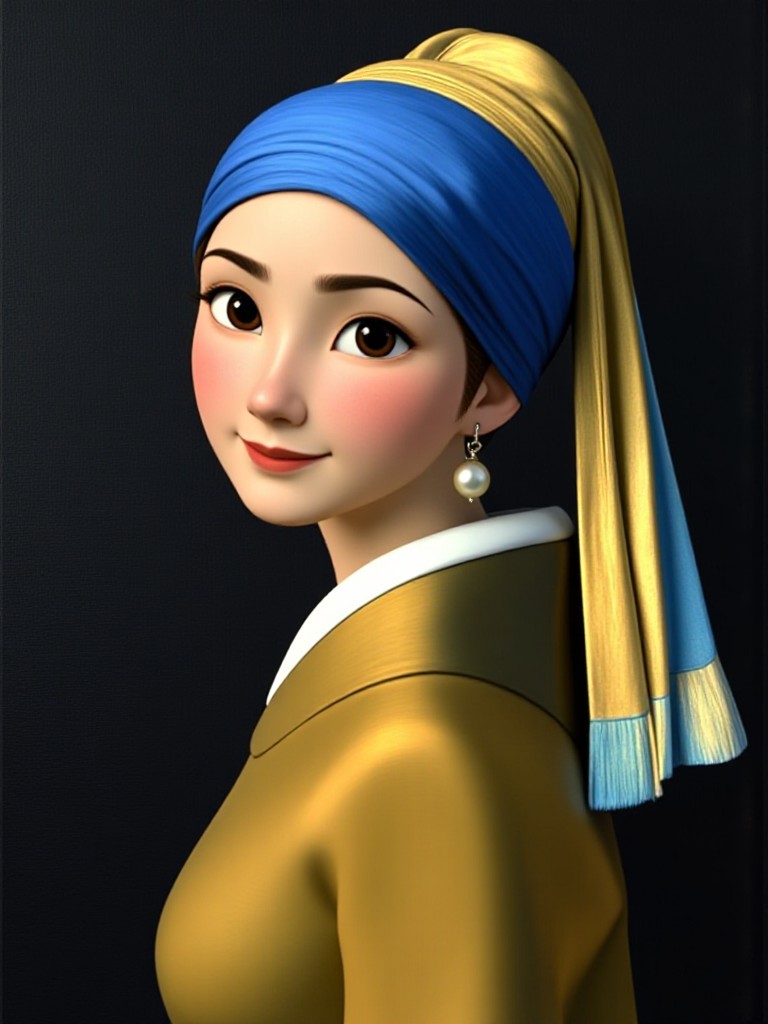 The girl wearing pearl earrings image