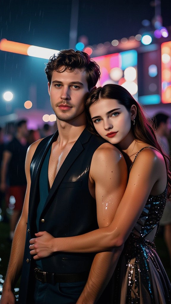 Rainy day music festival image