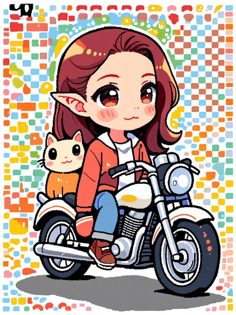 Motorcycles and cats image