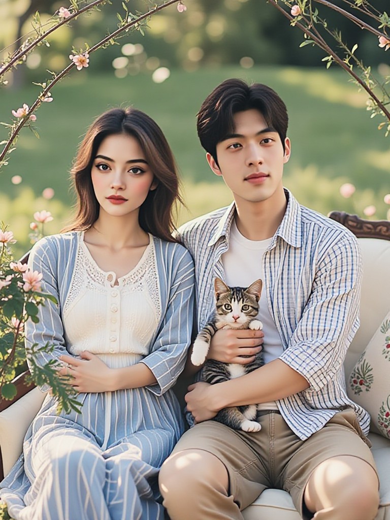 A couple and kitten image
