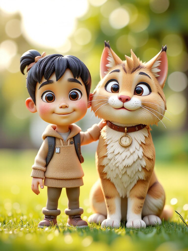 Cute photo with giant feline(remix) image