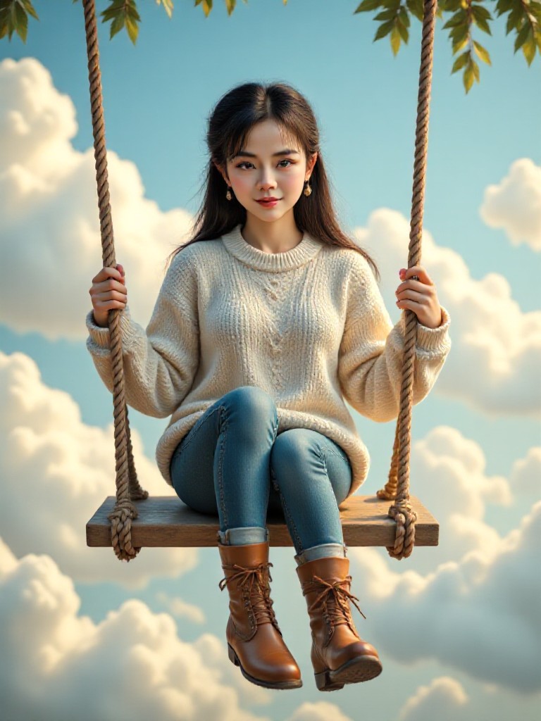 The smile on the swing image