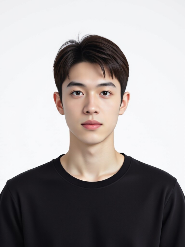 Simple Black T-shirt ID photo image