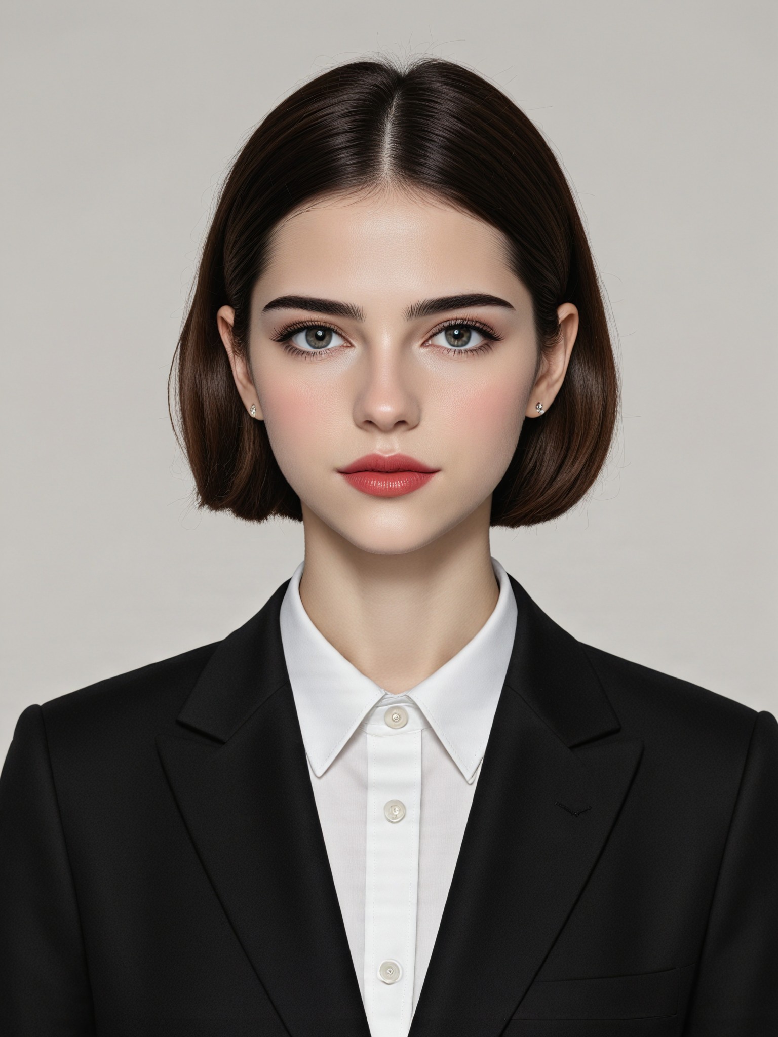 ID photo - woman in black suit image