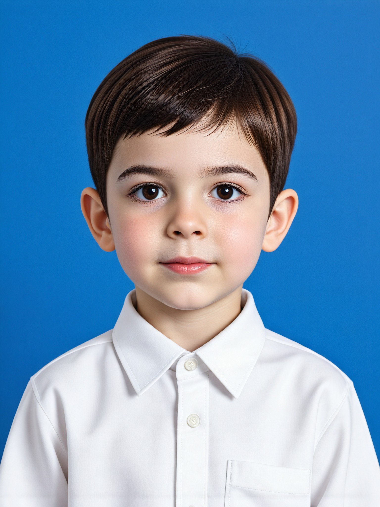 ID photo - little boy in white shirt image