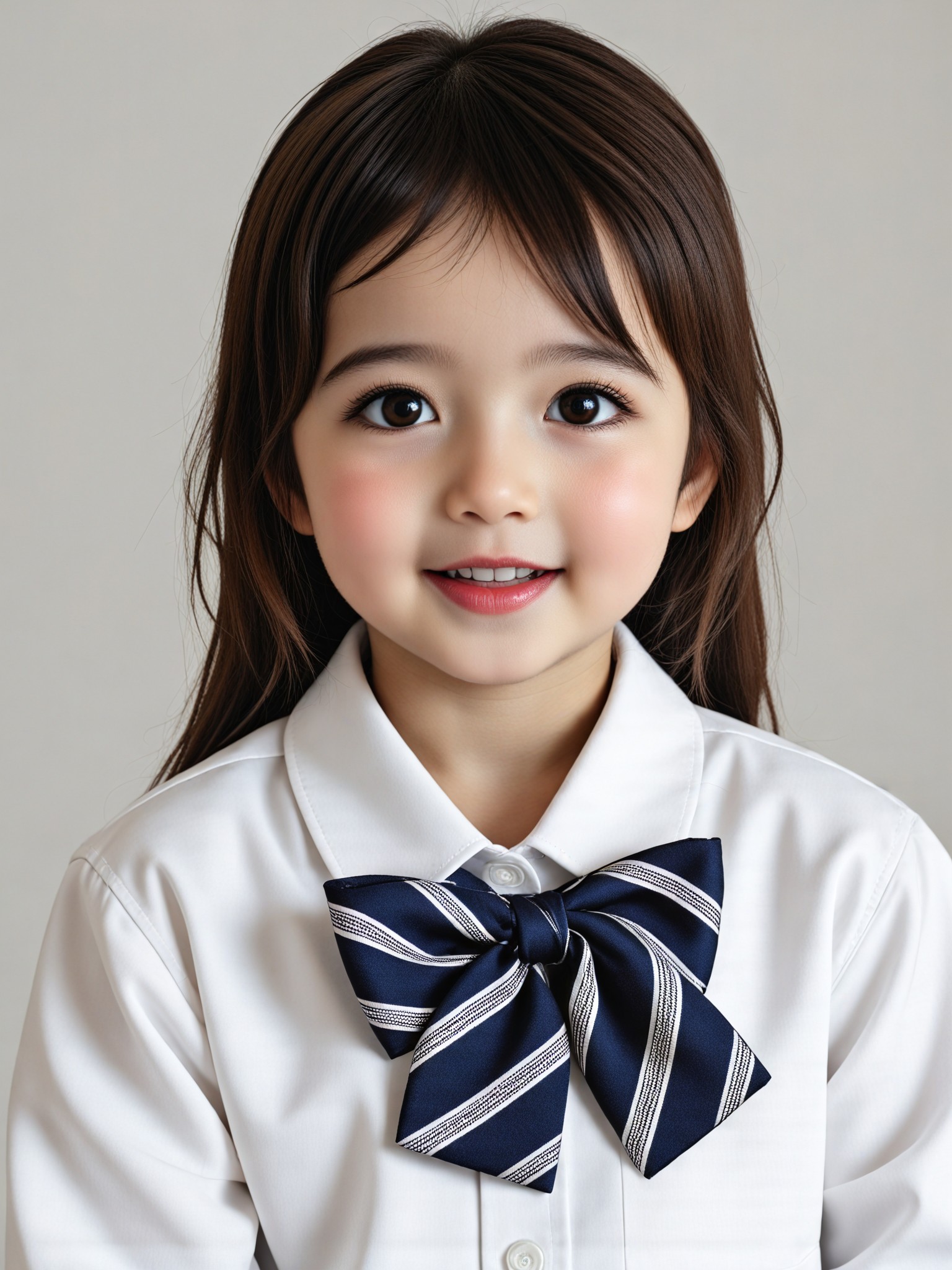 ID photo - little girl in shirt with bow image