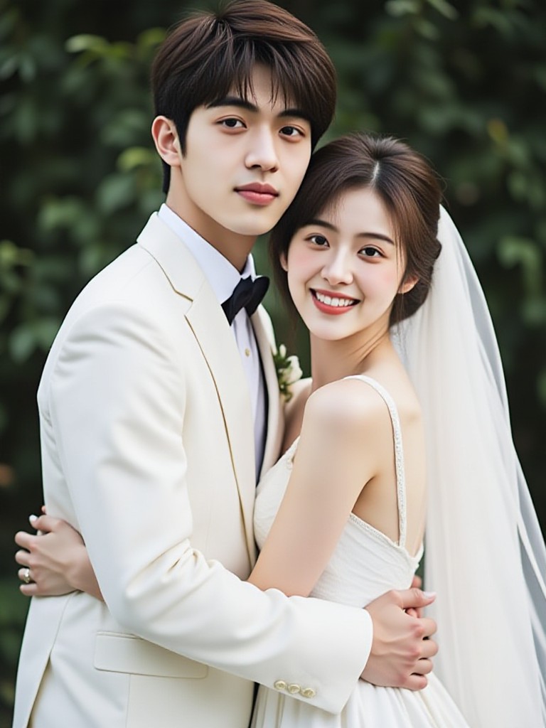 A hug in wedding photos image