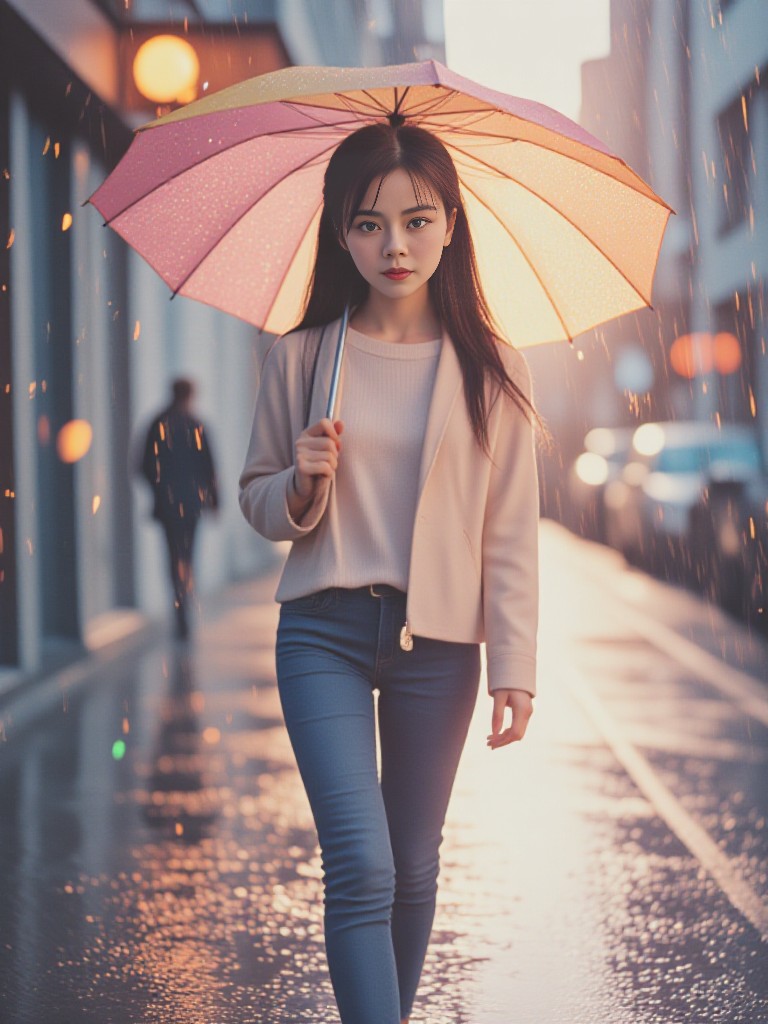 Rainbow in the rain image