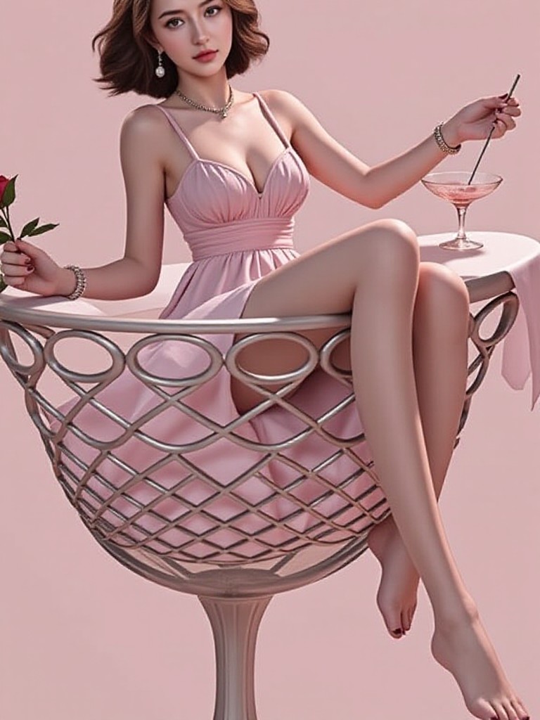 Pink beauty in glass image