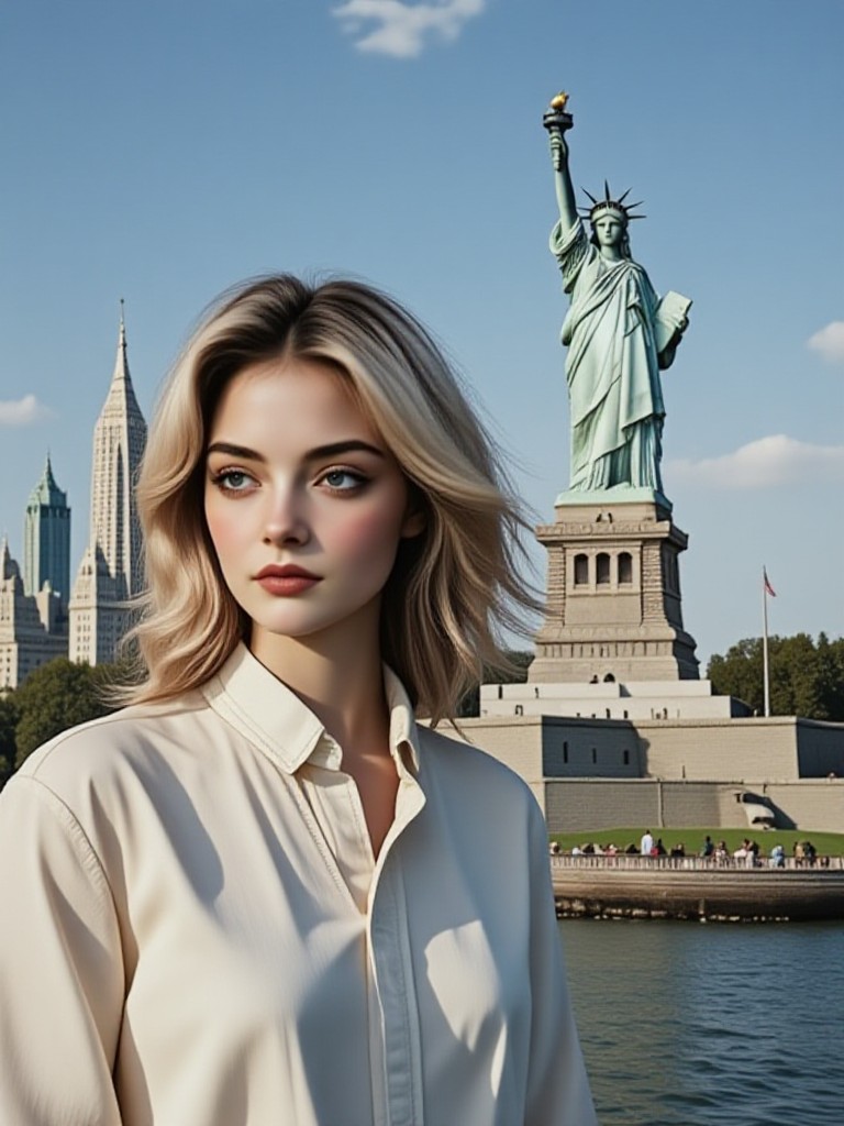 A photo with the Statue of Liberty image