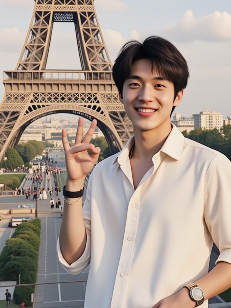 Group photo of the Eiffel Tower image