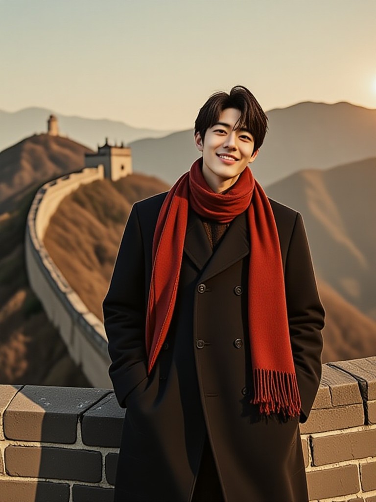 Take a photo with the Great Wall image