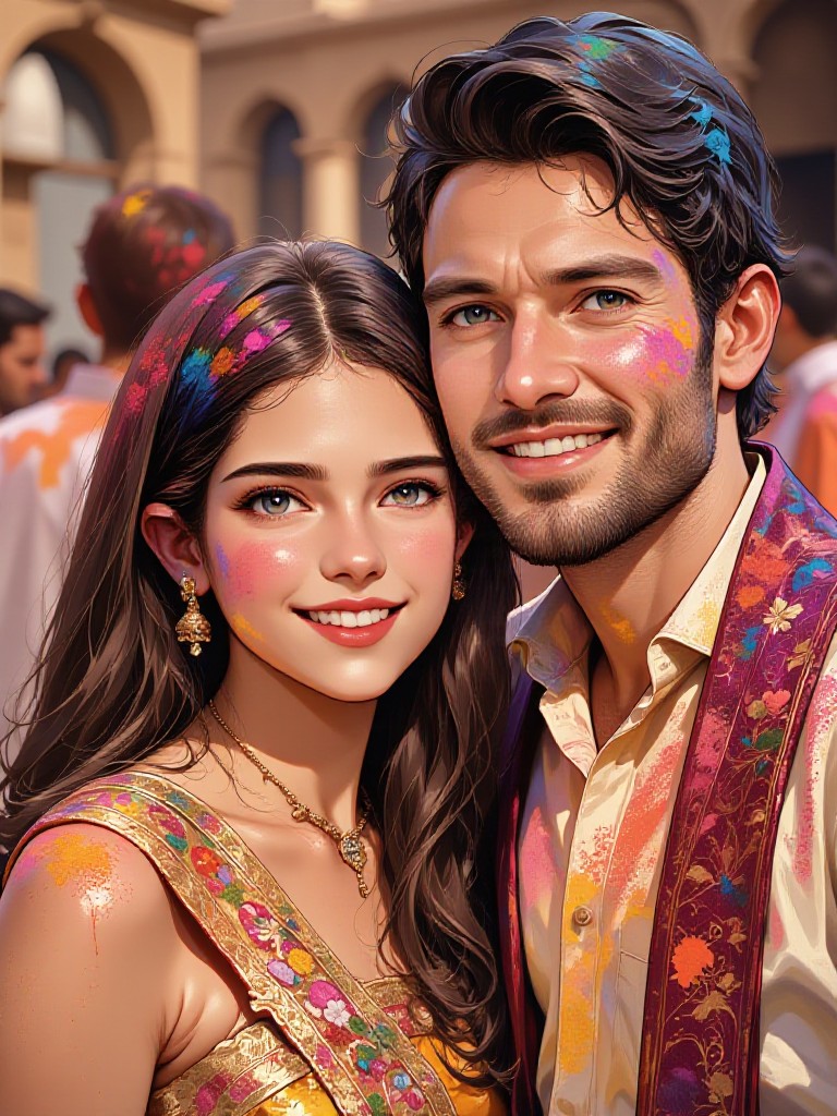 Happy Holi Couple Photo(Video) image