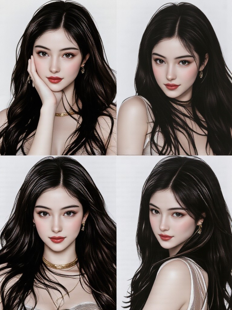 Packfilm-Four photos of black long hair(Video) image