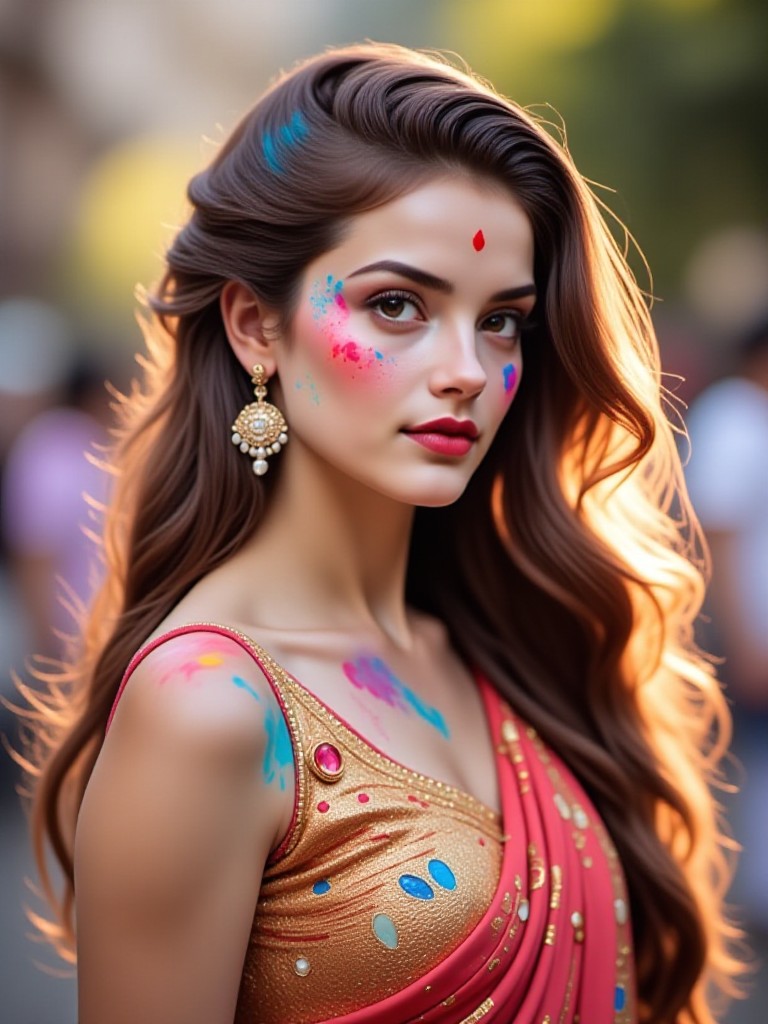 Oil Painting Indian Girl on Sprinkles(Video) image