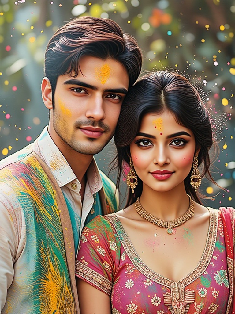 Holi festival Indian couple 02(Video) image