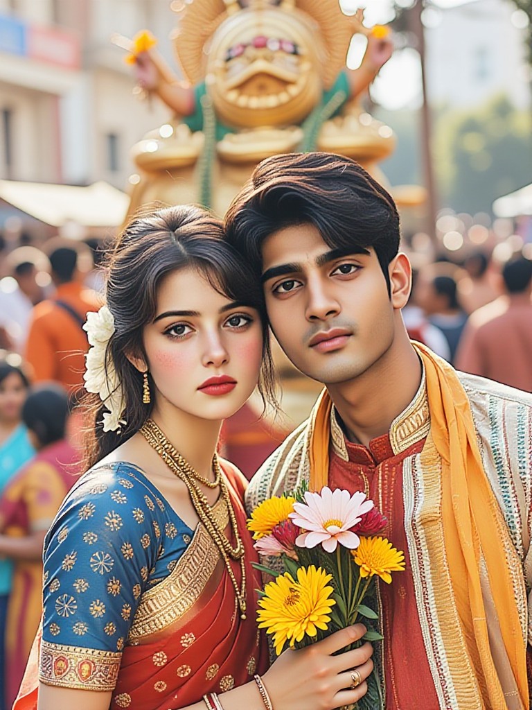 Indian Ramanavami festival couple portrait(Video) image