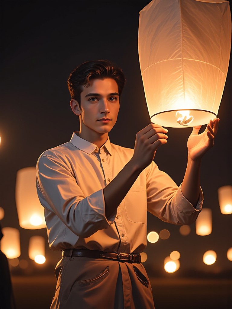 Waisak Day sky lantern man(Video) image