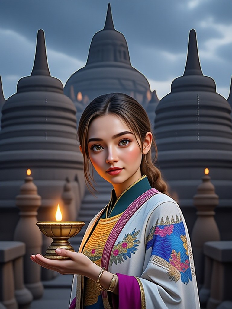 3D Waisak Day Woman(Video) image