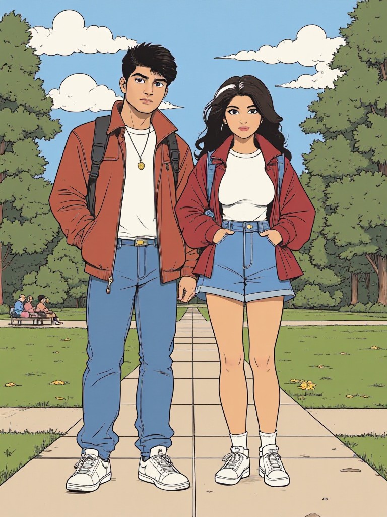 Cartoon campus group photo(Video) image