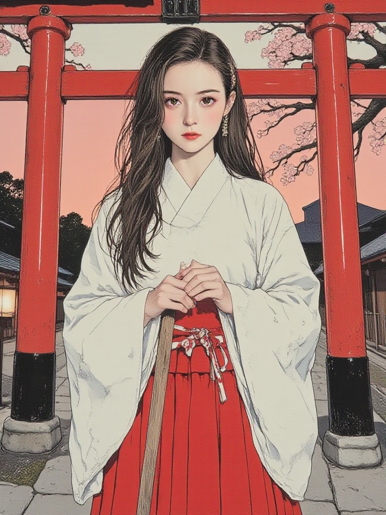 ⛩️ The Shrine Maiden in the Torii(Video) image