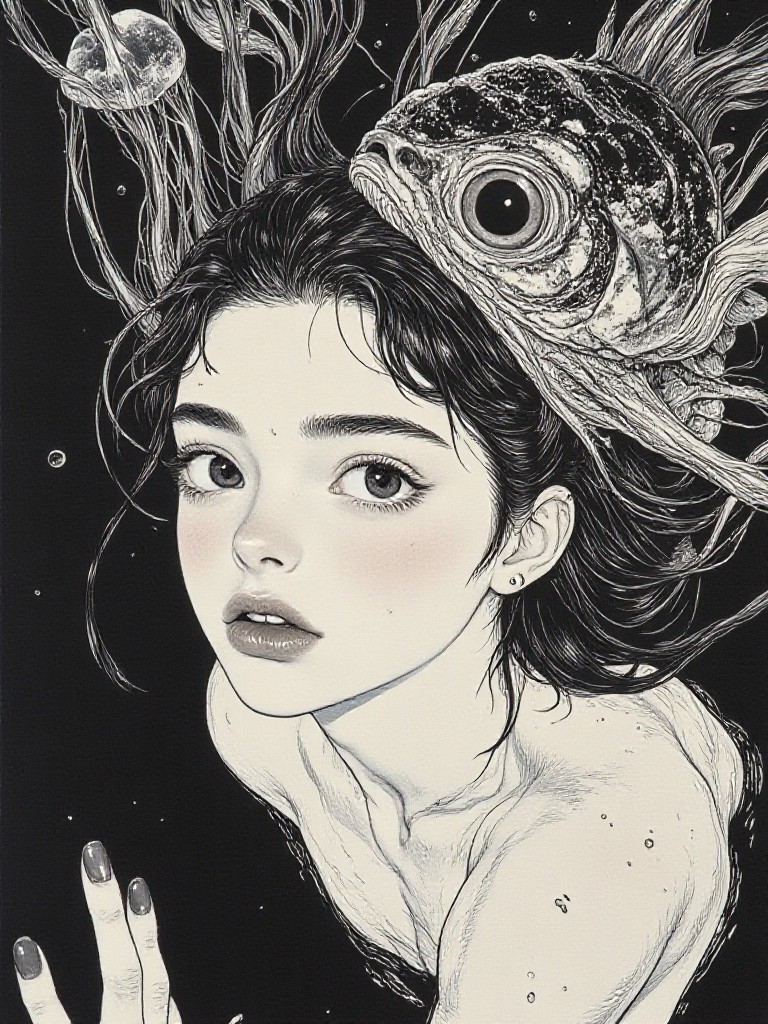 Junji Ito's horror style - Fish Face Girl(Video) image