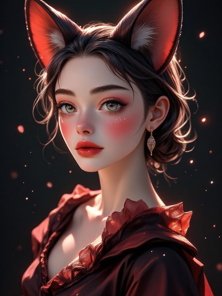 CG Girl Portrait with Fox Ears(Video) image