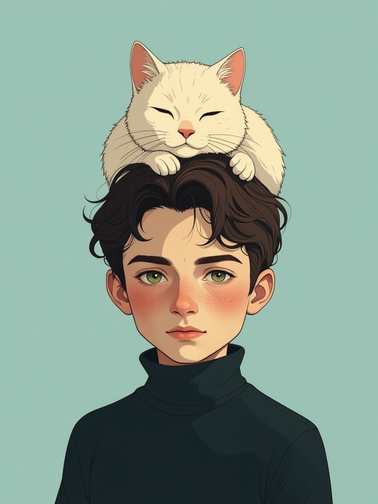 Boy Avatar - Cat Lying on Head(Video) image