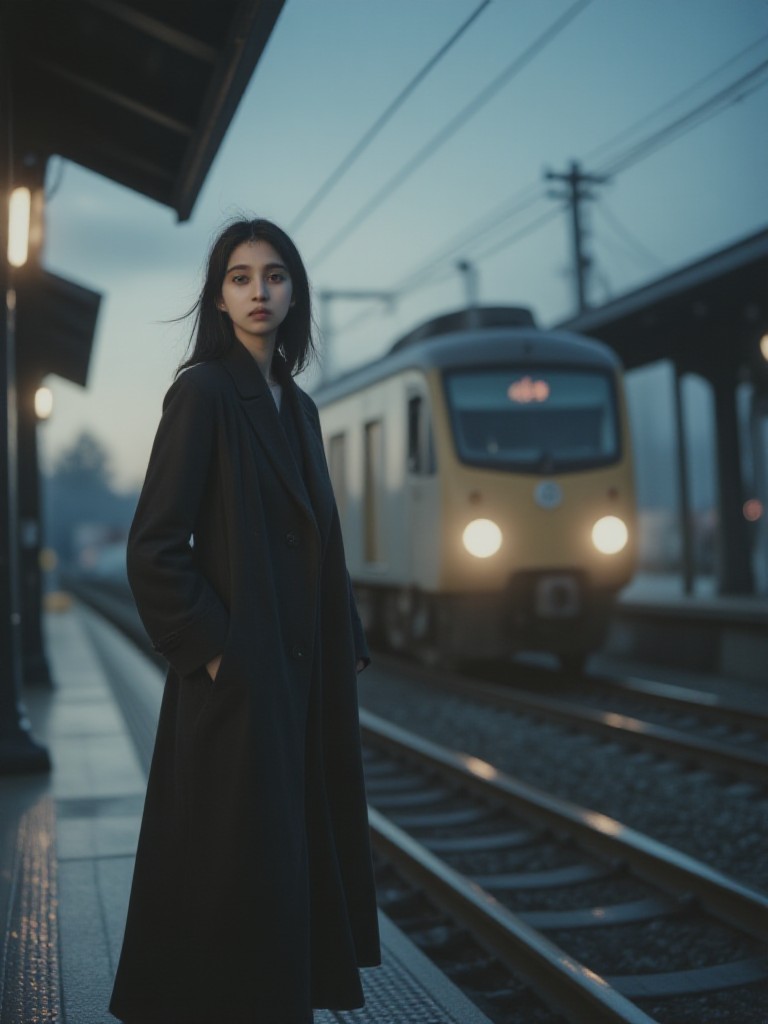Dimly Lit Train Platform(Video) image