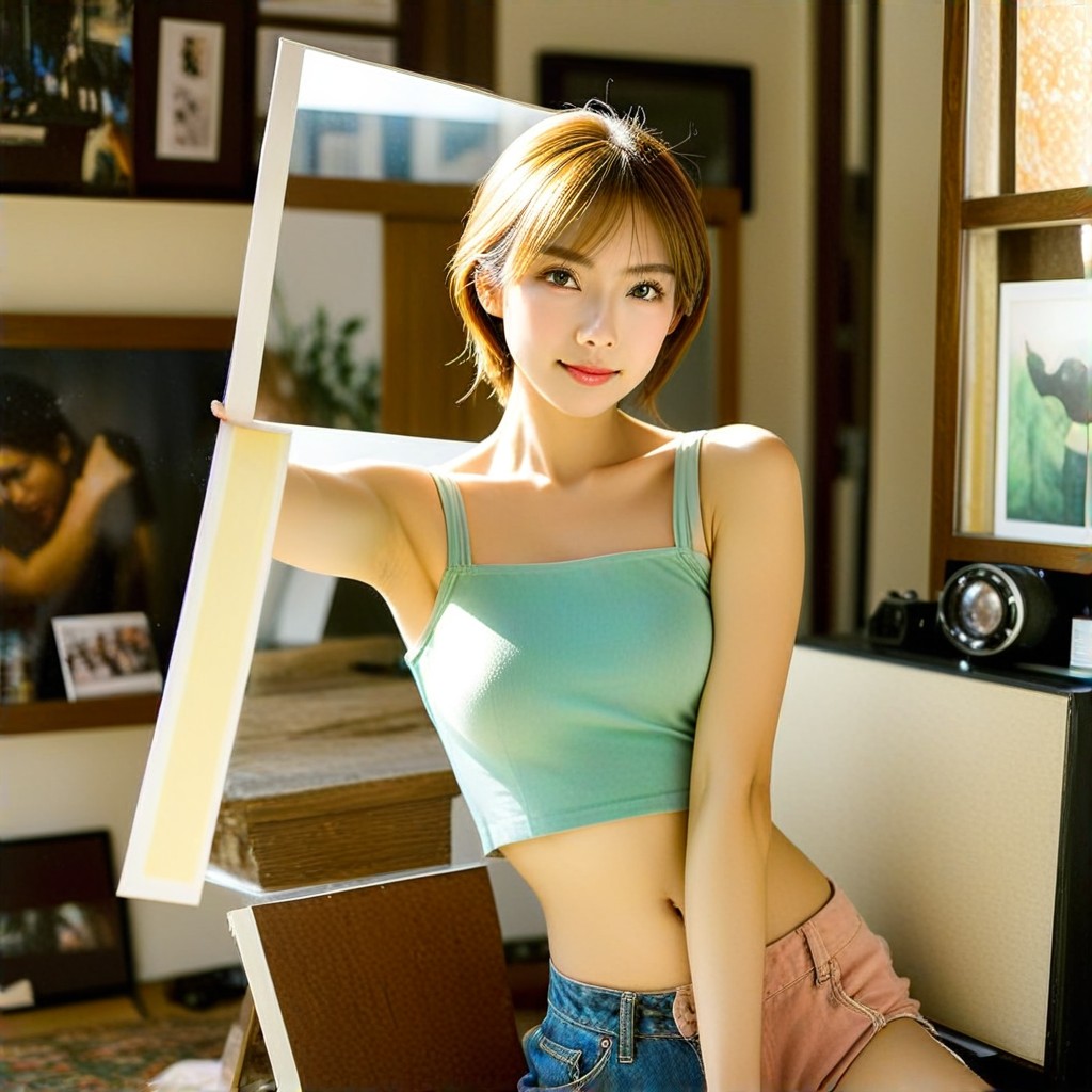 Polaroid style portrait (video) image