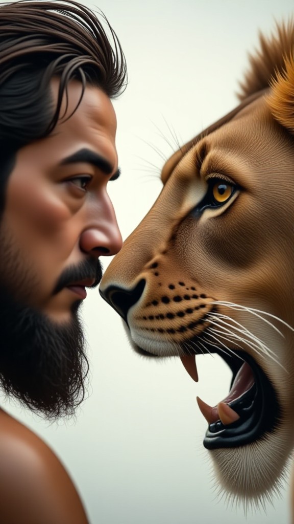 Face to face with a ferocious lion(Video) image