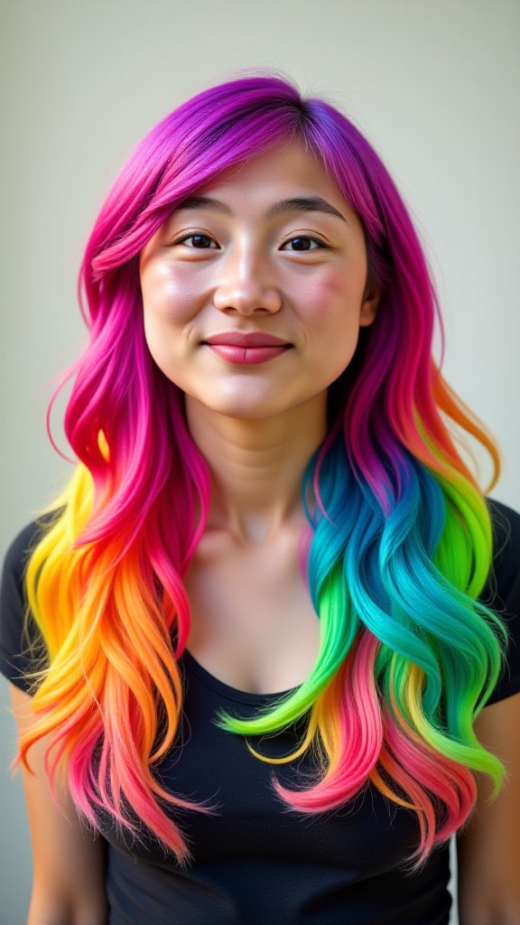 Rainbow-colored hairstyle(Video) image